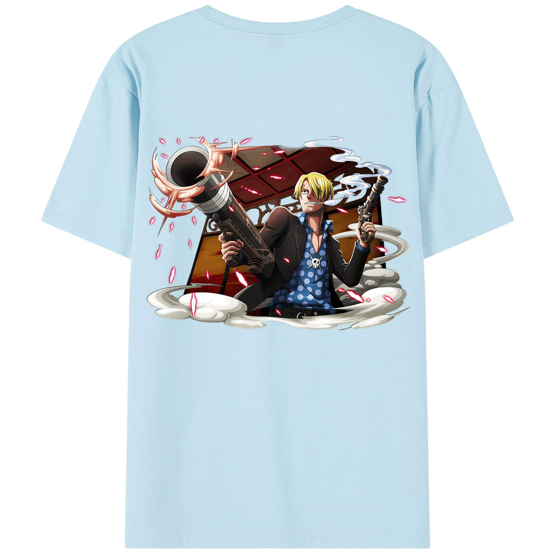 ワンピース サンジ ONE PIECE Sanji 綿100％半袖Tシャツ（背面プリント）